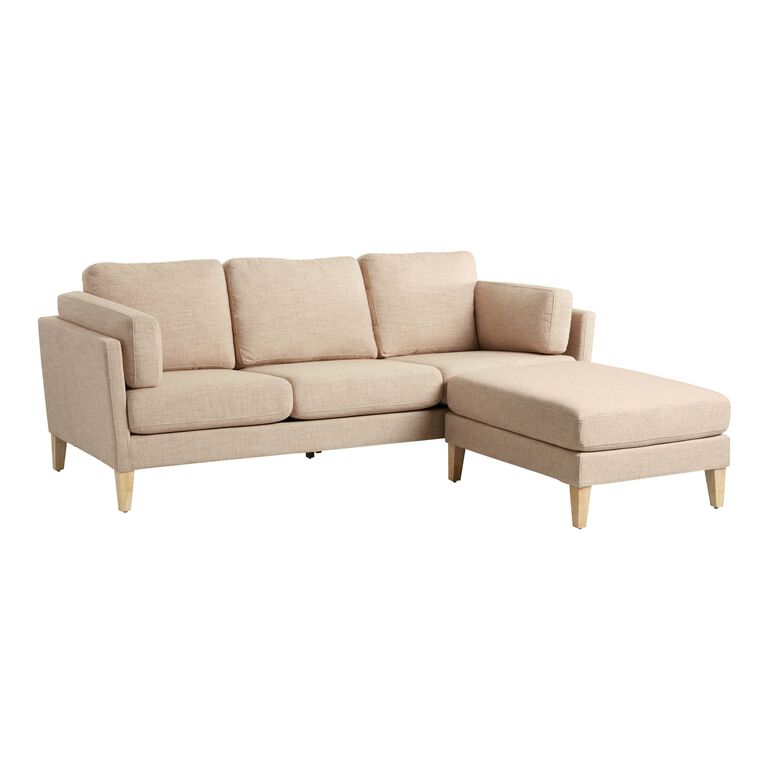 Noelle Oatmeal Woven Sofa and Ottoman image number 1