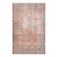 Terracotta and Blue Distressed Persian Style Lauren Area Rug image number 0