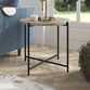 Avery Round Blackened Bronze And Faux Oak Wood Side Table image number 1