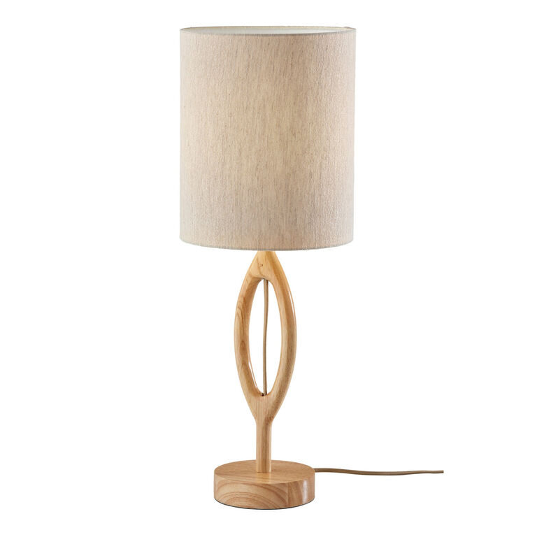 Welsey Contoured Rubber Wood Table Lamp image number 1