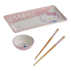 Hello Kitty Pink Ceramic 3 Piece Sushi Set