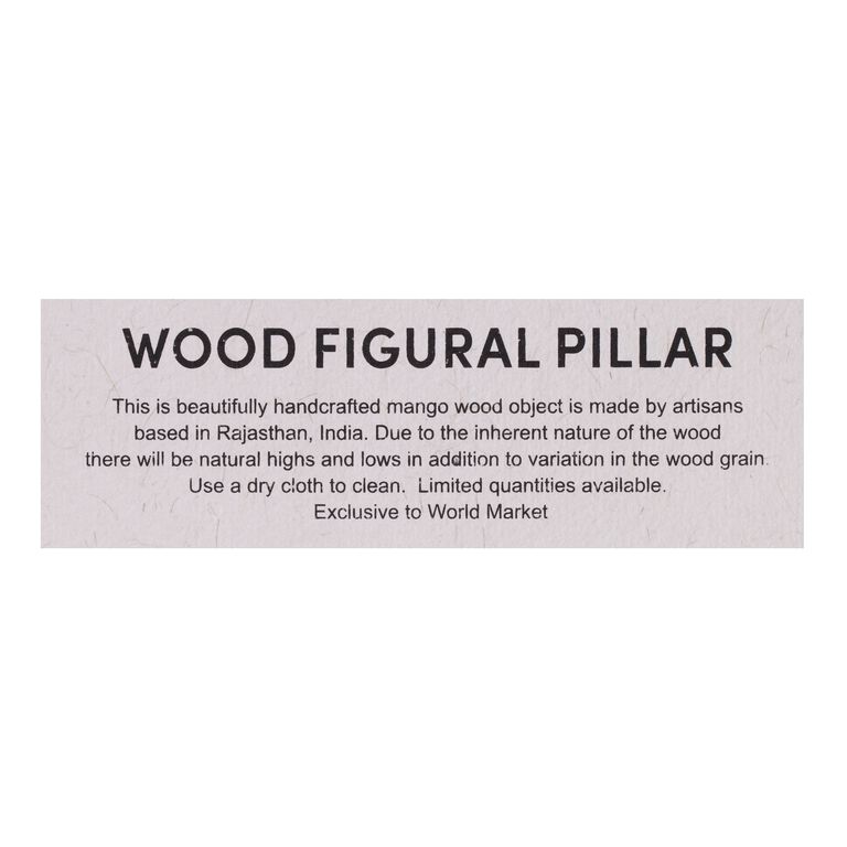CRAFT Medium Whitewash Hand Carved Wood Pillar Decor image number 2