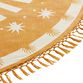 Round Golden Yellow and Ivory Cotton Picnic Blanket image number 2