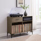 Chent Walnut Wood Media Stand with Record Storage image number 1