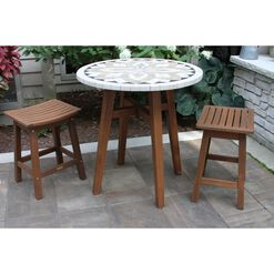 Kimo Spanish Marble Counter Height Outdoor Dining Table