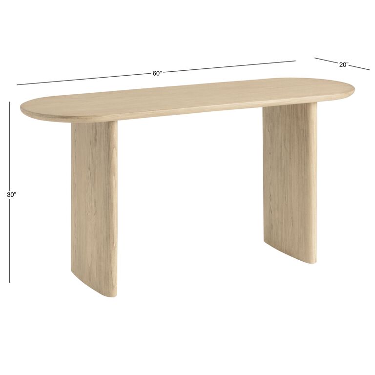 Zeke Oval Brushed Wood Console Table image number 5