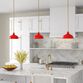 Lucy Red Metal Dome Shade Pendant Lamp image number 1