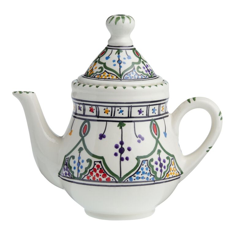 Amira Hand Painted Ceramic Teapot image number 1