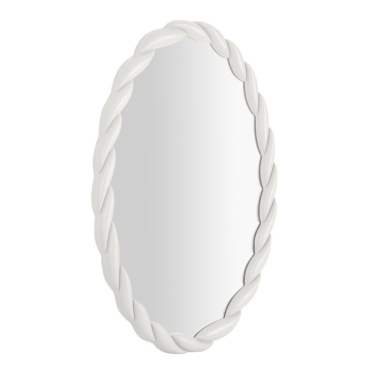 Oval Cream Rope Wall Mirror image number 3