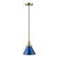 Matt Blue Metal Cone Shade Pendant Lamp image number 0