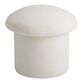 Round Faux Sherpa Mushroom Upholstered Storage Ottoman image number 0