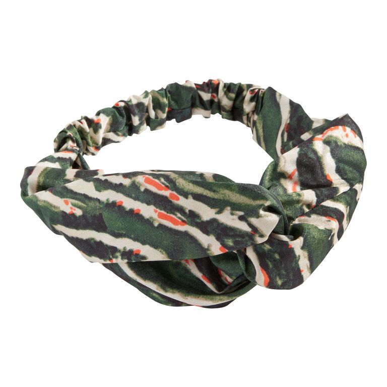 Green and Orange Abstract Knotted Headband image number 1