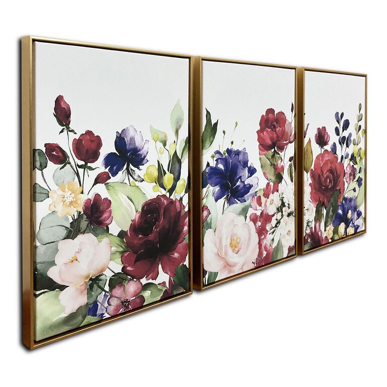 Floral Garden Triptych Framed Canvas Wall Art 3 Piece image number 2