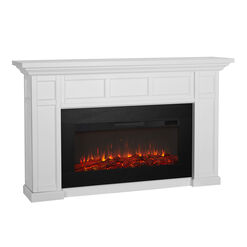 Wildegarde White Wood Electric Fireplace Mantel