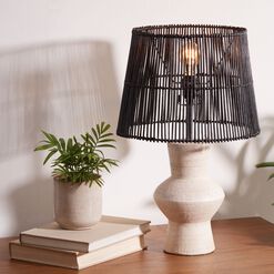 Black Rattan Table Lamp Shade