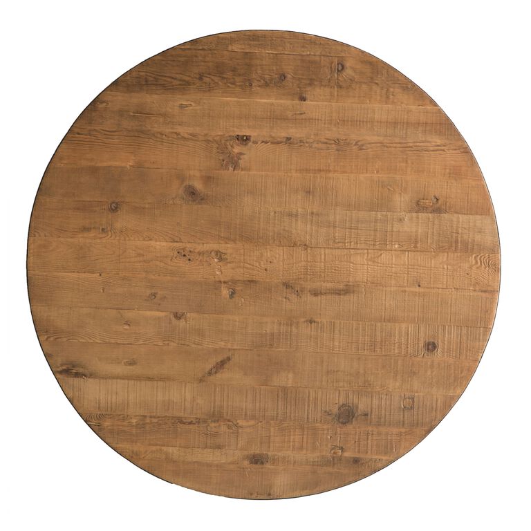Logan Round Reclaimed Pine and Black Metal Dining Table image number 3