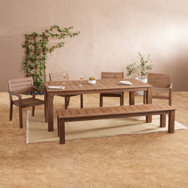 Corsica Light Brown Eucalyptus Outdoor Dining Collection image number 1