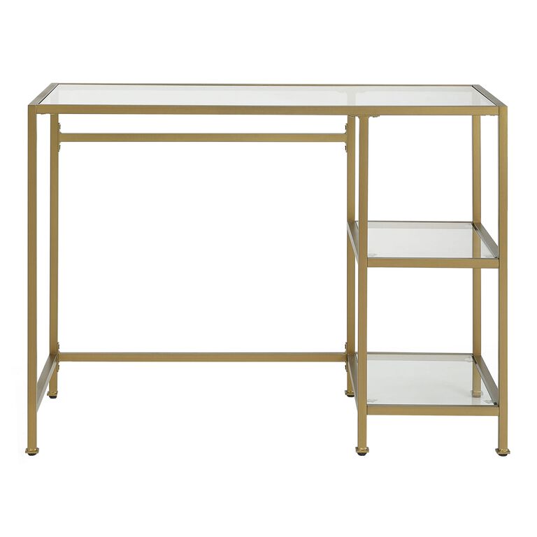 Milayan Metal and Glass Desk with Shelves image number 3