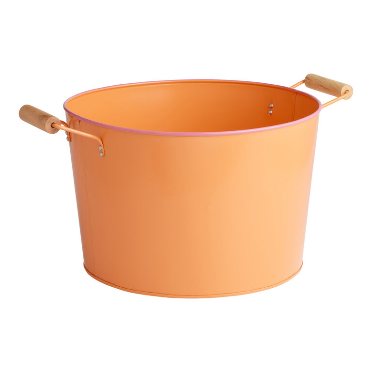 Orange And Pink Metal Party Tub image number 1