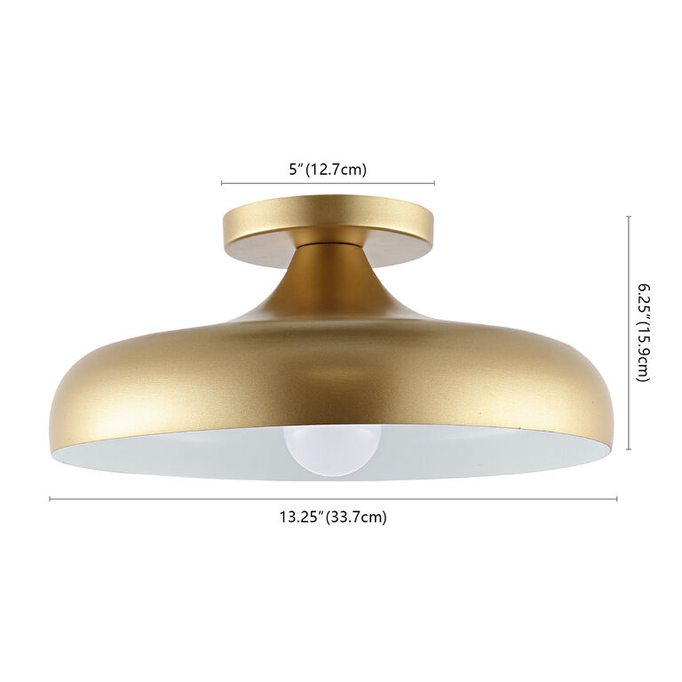 Alessia Gold And White Metal Semi Flush Mount Ceiling Light image number 5