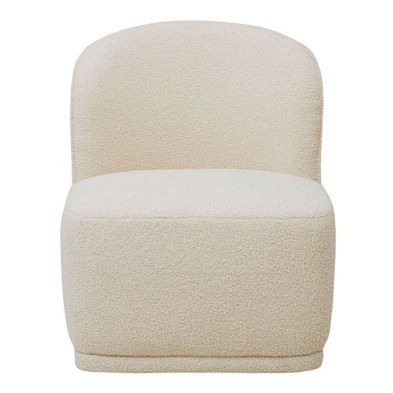 Louise Ivory Curved Back Upholstered Swivel Chair image number 3