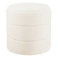 Rose Round Cream Boucle Channel Tufted Upholstered Stool image number 2