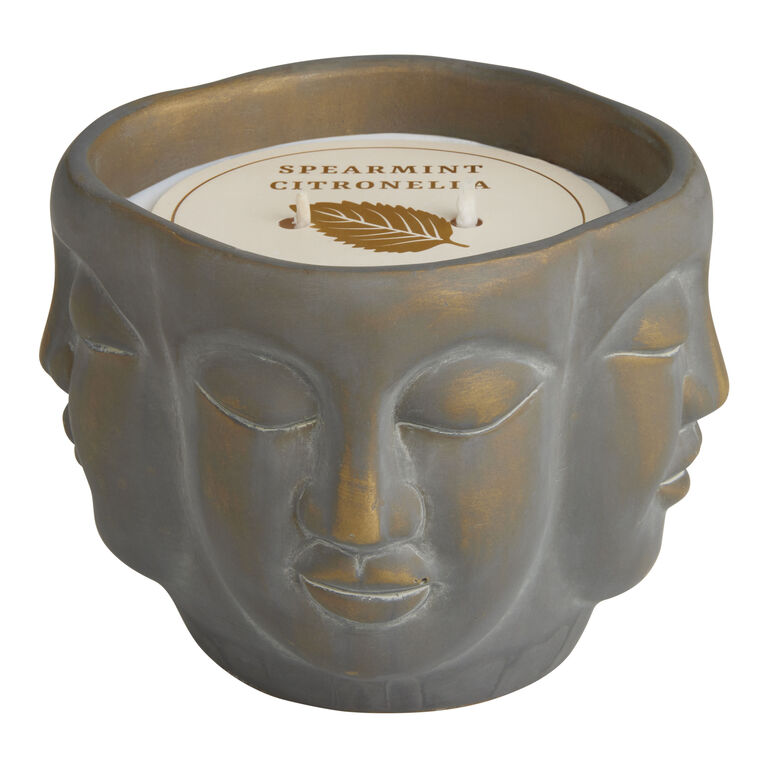 Sculpted Cement Buddha Spearmint Scented Citronella Candle image number 3