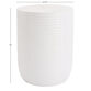 Ayda Round White Cement Ribbed Outdoor Side Table image number 3