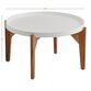 Dorothy Round White Cement and Acacia Outdoor End Table image number 4