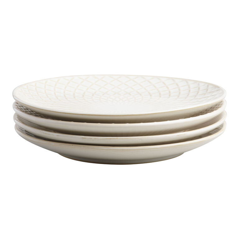 Avery White Textured Salad Plate Set Of 4 image number 3
