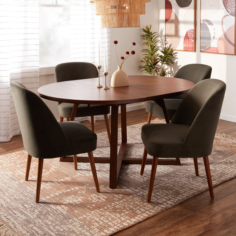 Maliyah Wood Rounded Extension Dining Table image number 2