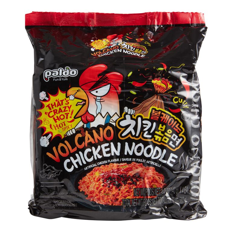 Paldo Volcano Hot and Spicy Chicken Instant Noodles 4 Pack image number 1