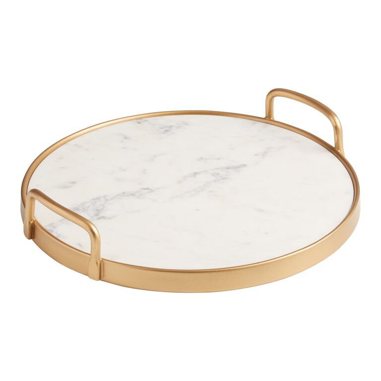 Marble And Gold Serving Tray image number 1