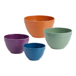 Upcycle Multicolor Bamboo Nesting Prep Bowls 4 Piece Set