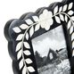 Black and White Scalloped Floral Inlay Bone Frame image number 2