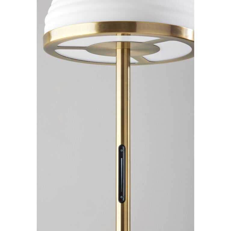 Milford Frosted Glass Dome and Antique Brass LED Floor Lamp image number 6
