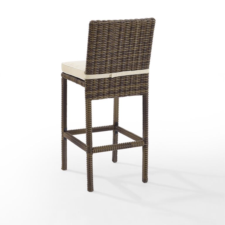 Jace Brown All Weather Wicker Outdoor Barstool Set Of 2 image number 2