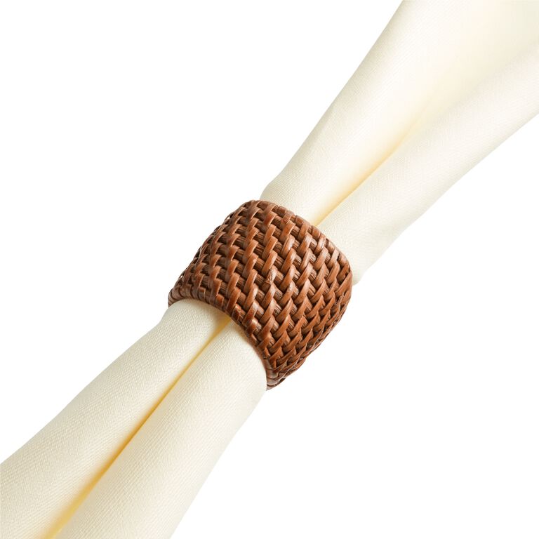 Honey Rattan Coiled Napkin Rings Set of 2 image number 1
