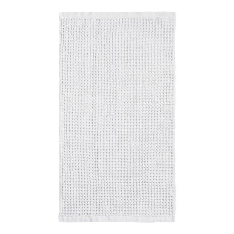 White Waffle Weave Cotton Hand Towel image number 3