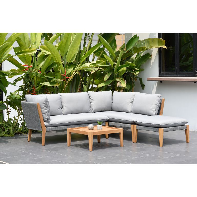 Gryffin Rope Outdoor Sectional Sofa With Coffee Table image number 2