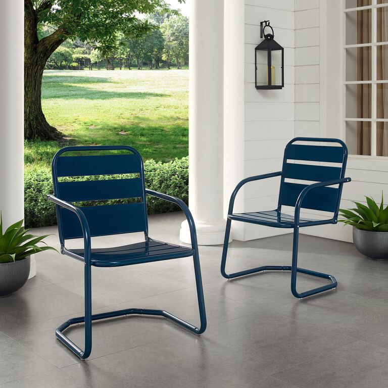 Ensley Modern Metal Outdoor Armchairs Set Of 2 image number 5