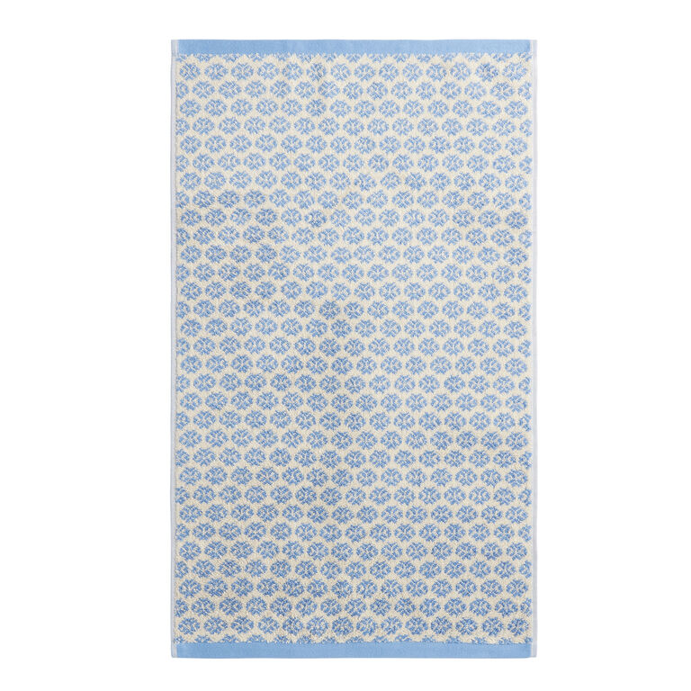Aria Chambray Blue and Ivory Terry Hand Towel image number 3