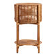 Cory Rattan 2 Tier Basket Stand With Lid image number 1