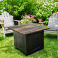 Molina Square Faux Wood and Bronze Steel Gas Fire Pit Table image number 4