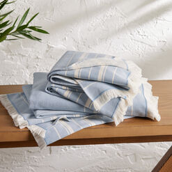 Lisbon Light Blue And Ivory Turkish Style Towel Collection