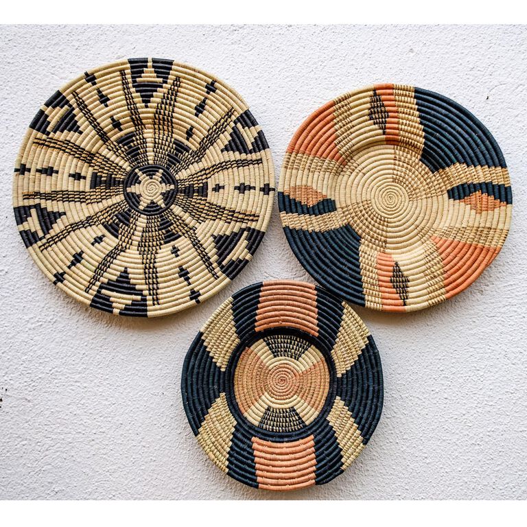All Across Africa Black and Natural Woven Disc Wall Decor image number 6