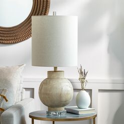 Clements Faux Wood Bulb Table Lamp
