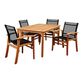 Trogir Teak Wood And Woven Yarn 5 Piece Outdoor Dining Set image number 0