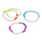 Rainbow Glass And Faux Pearl Beaded Stretch Bracelets 4 Pack image number 1