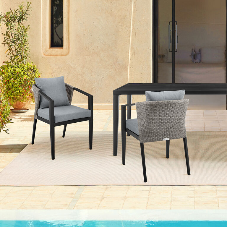 Lamia Metal and All Weather Outdoor Dining Chair 2 Piece Set image number 2